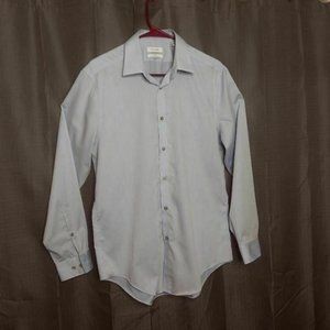 Calvin Klein Mens Dress Shirt Blue Slim Fit 15.5